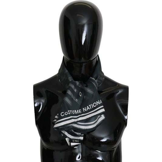 Costume National Blue Foulard Silk Women Scarf