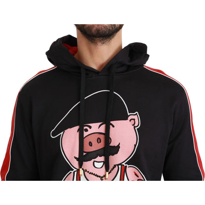 Dolce & Gabbana Black Pig of the Year Hooded Sweater