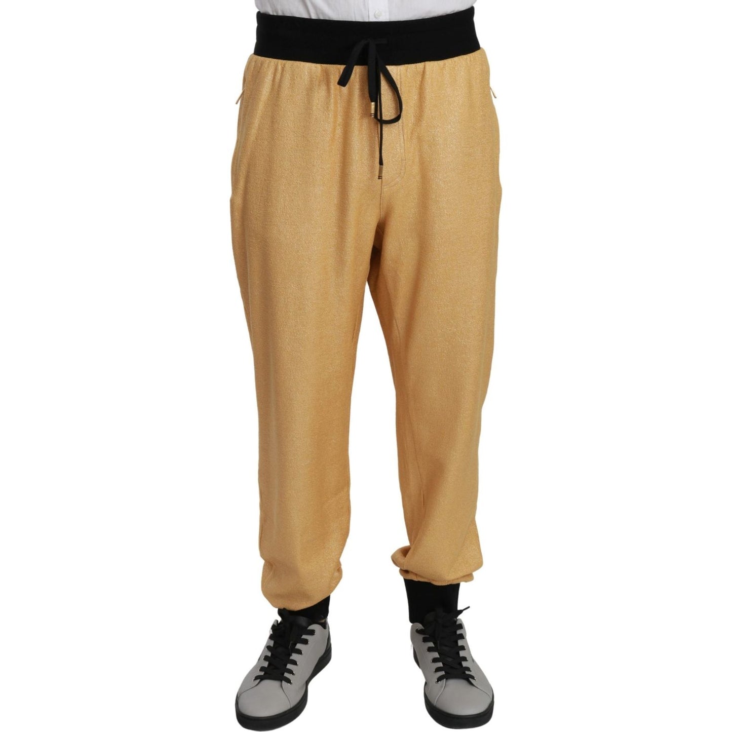 Dolce & Gabbana Gold Year Of The Pig Cotton Mens Pants