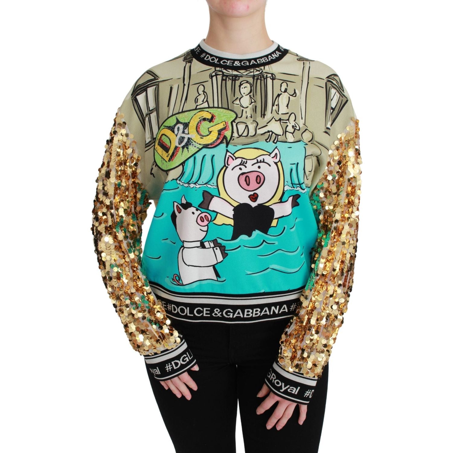 Dolce & Gabbana Year of the Pig Sequined Top  Sweater