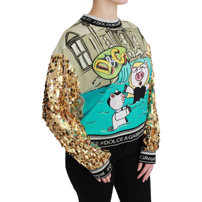 Dolce & Gabbana Year of the Pig Sequined Top Sweater Dolce & Gabbana