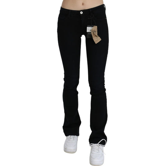 Costume National Black Low Waist Skinny Denim Cotton Jeans Costume National