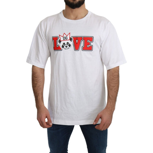 Dolce & Gabbana White Love Panda Print Top T-shirt Dolce & Gabbana