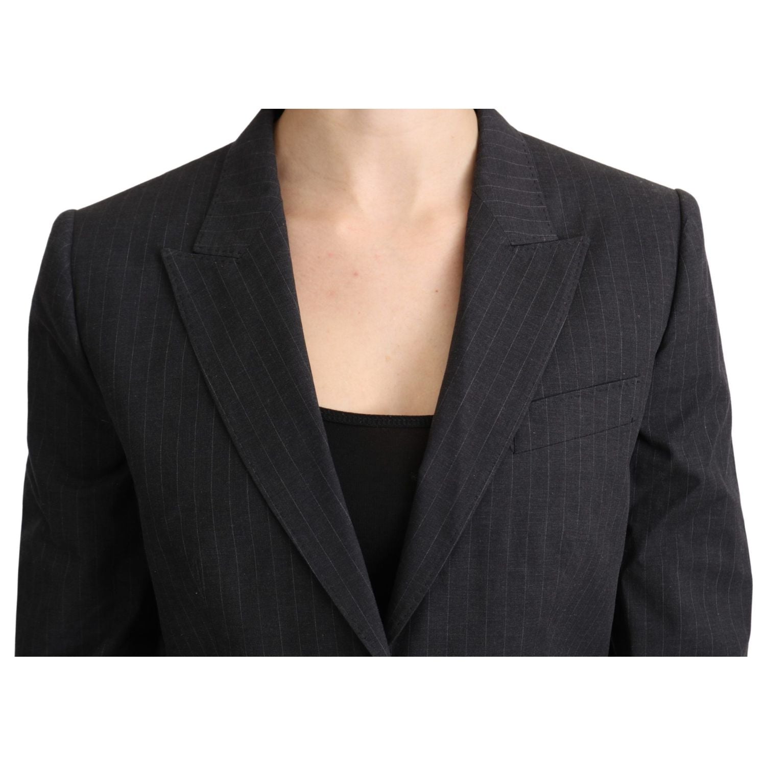 Dolce & Gabbana Gray Single Breasted Blazer Cotton Jacket