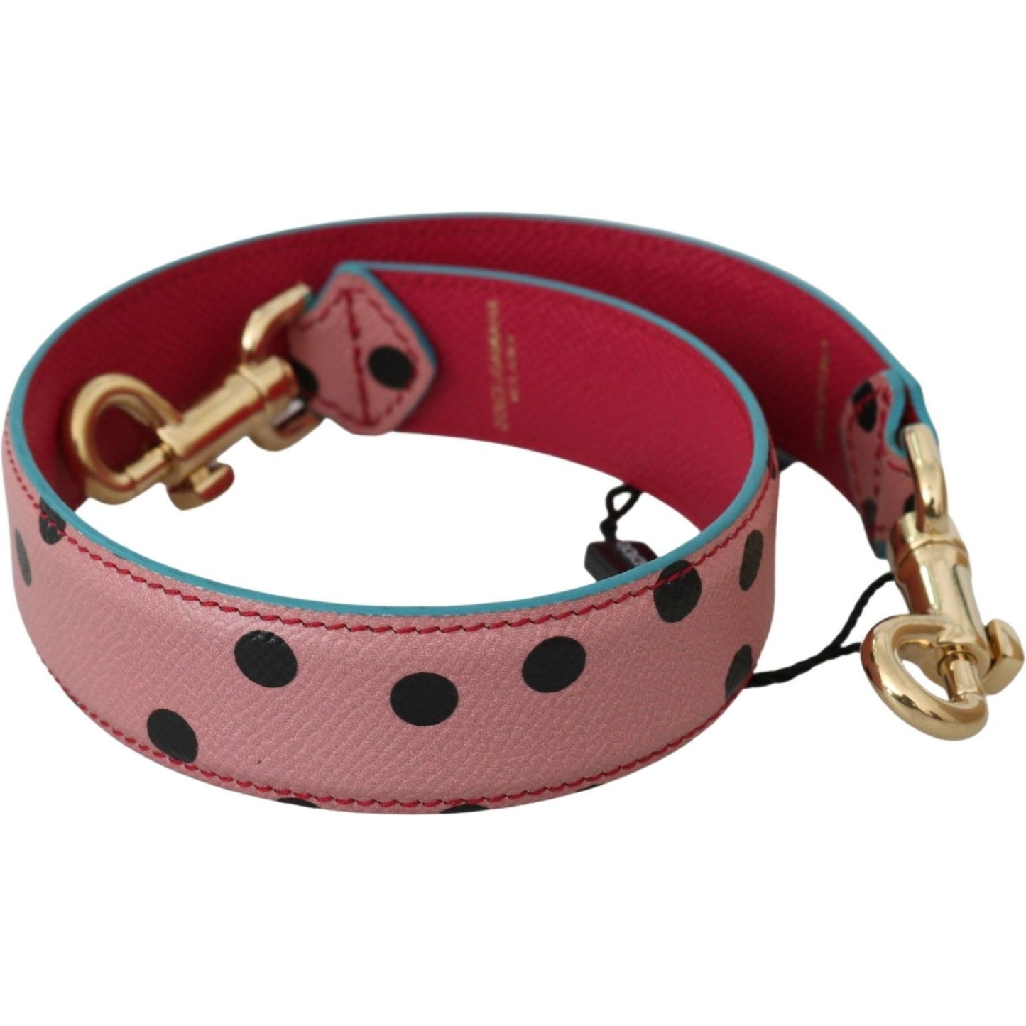 Dolce & Gabbana Elegant Pink Polka-Dotted Leather Shoulder Strap Dolce & Gabbana