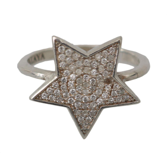 Nialaya Silver Womens Clear CZ Star 925 Ring Nialaya