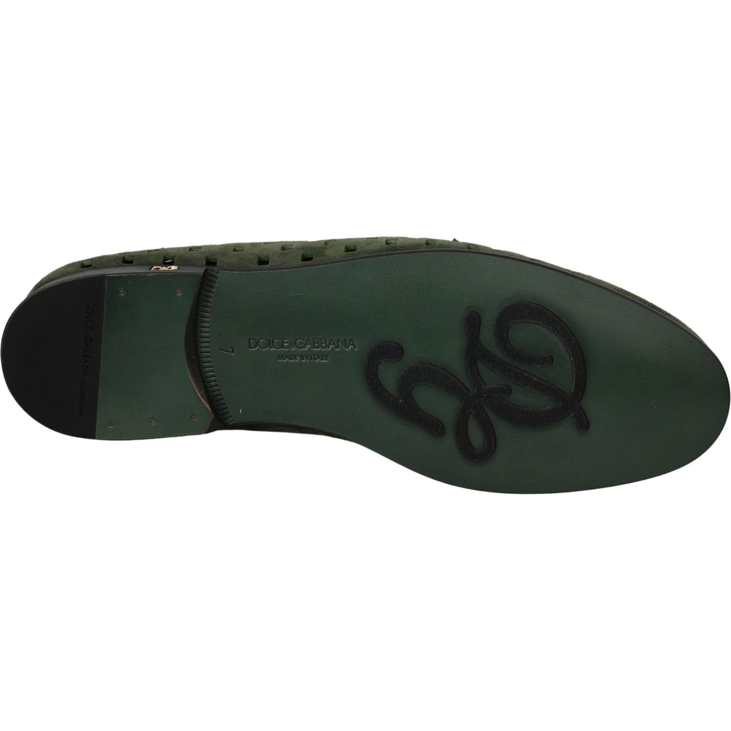 Dolce & Gabbana Elegant Green Suede Loafers for Men Dolce & Gabbana