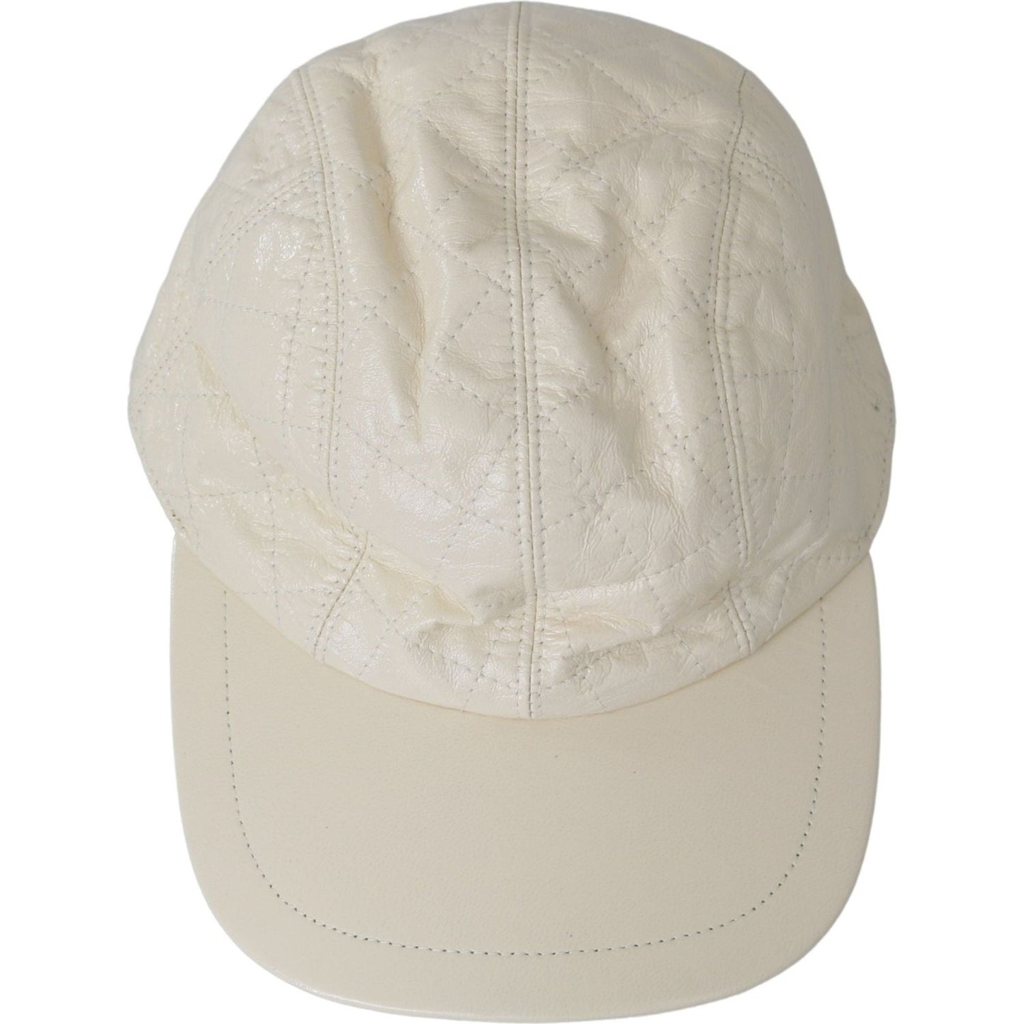 Dolce & Gabbana Elegant White Lambskin Leather Baseball Cap Cap Dolce & Gabbana