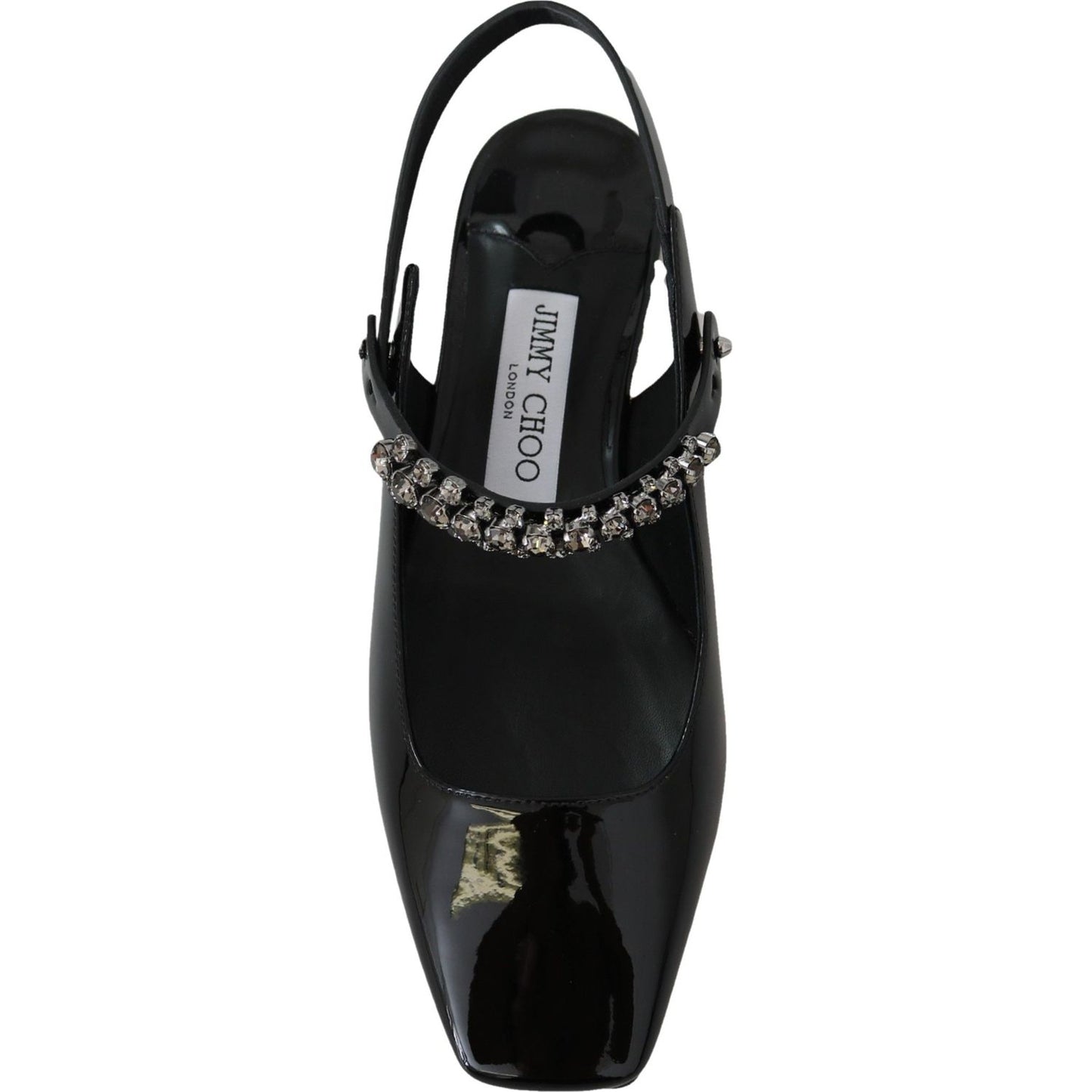 Jimmy Choo Elegant Black Patent Flats with Crystal Accent Jimmy Choo