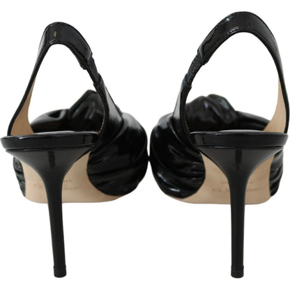 Jimmy Choo Black Patent Leather Annabell 85 Pumps Shoes