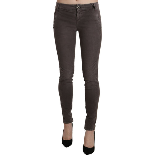 Ermanno Scervino Brown Low Waist Skinny Slim Trouser Cotton Jeans Ermanno Scervino