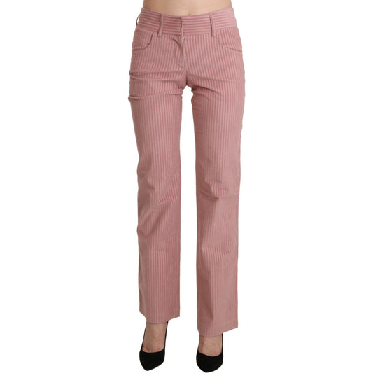 Ermanno Scervino Chic Pink Mid Waist Straight Trousers Ermanno Scervino