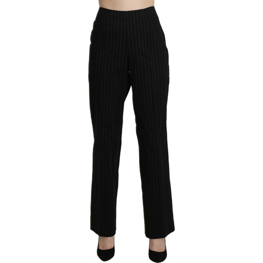 BENCIVENGA Black High Waist Straight Dress Trouser Pants