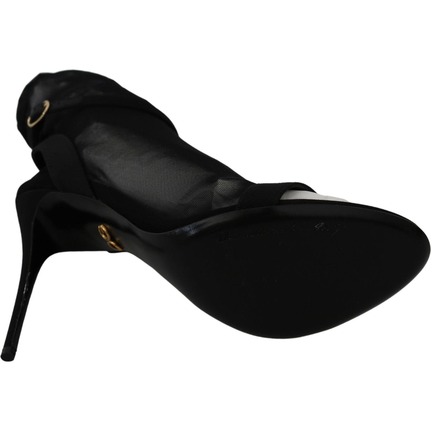 Dolce & Gabbana Elegant Black Heeled Stretch Sandals Dolce & Gabbana