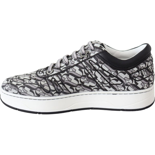 Jimmy Choo Glittering Slip-On Sneakers - Silver and Black Jimmy Choo