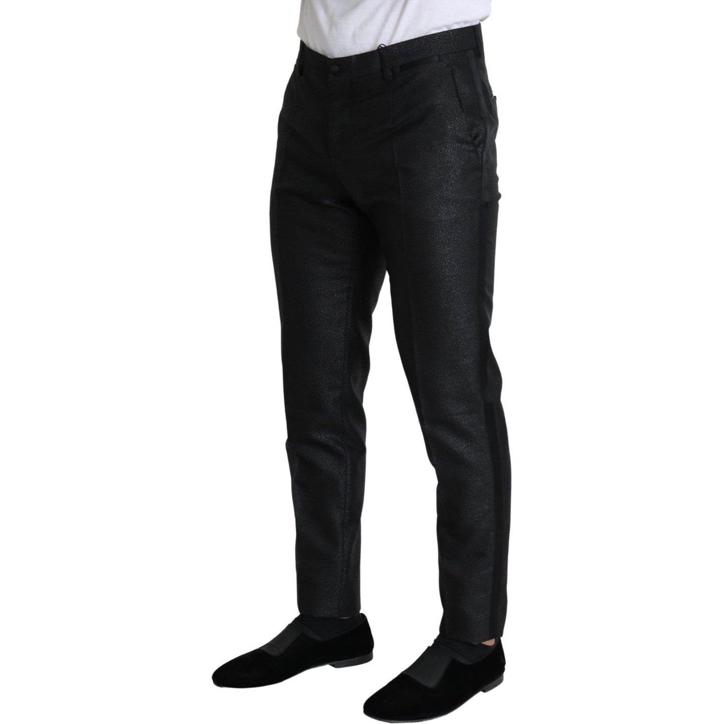 Dolce & Gabbana Black Metallic Skinny Trouser Dress