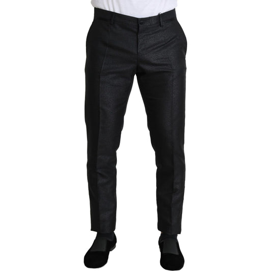 Dolce & Gabbana Elegant Metallic Black Dress Pants Jeans & Pants Dolce & Gabbana