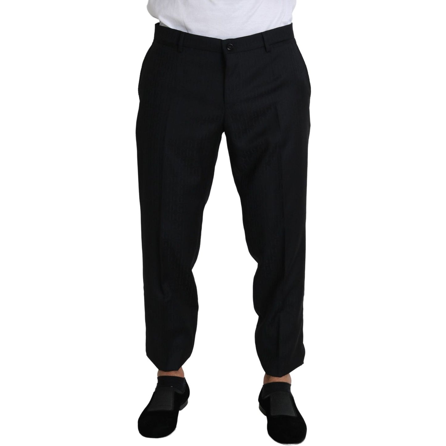 Dolce & Gabbana Elegant Black Virgin Wool Cropped Pants Jeans & Pants Dolce & Gabbana