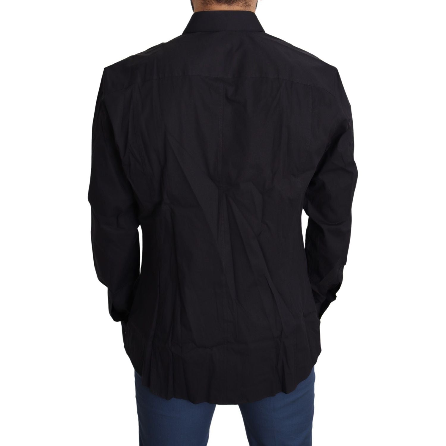 优雅修身黑色正装衬衫