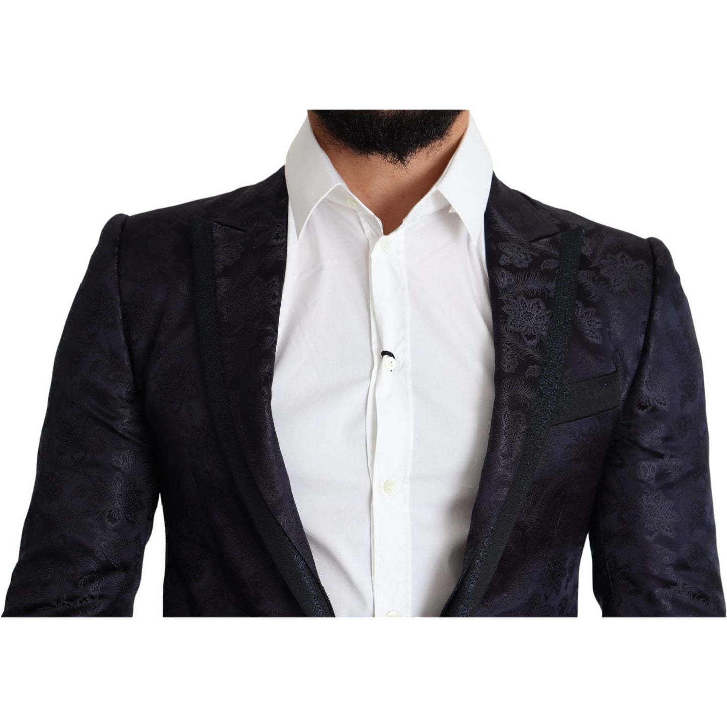 Dolce & Gabbana Elegant Silk Blend Martini Blazer in Blue Dolce & Gabbana