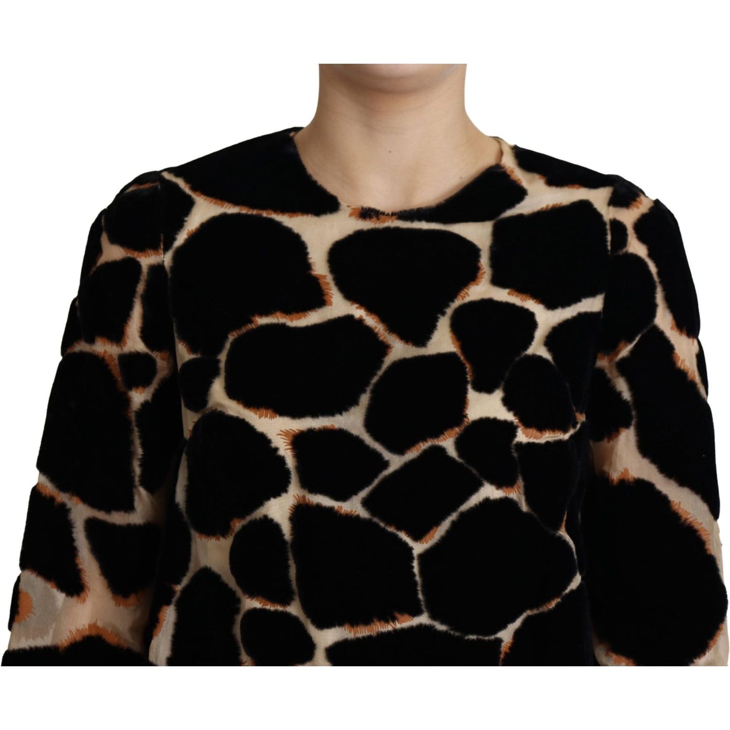 Dolce & Gabbana Chic Giraffe Print Shift Mini Dress Dolce & Gabbana