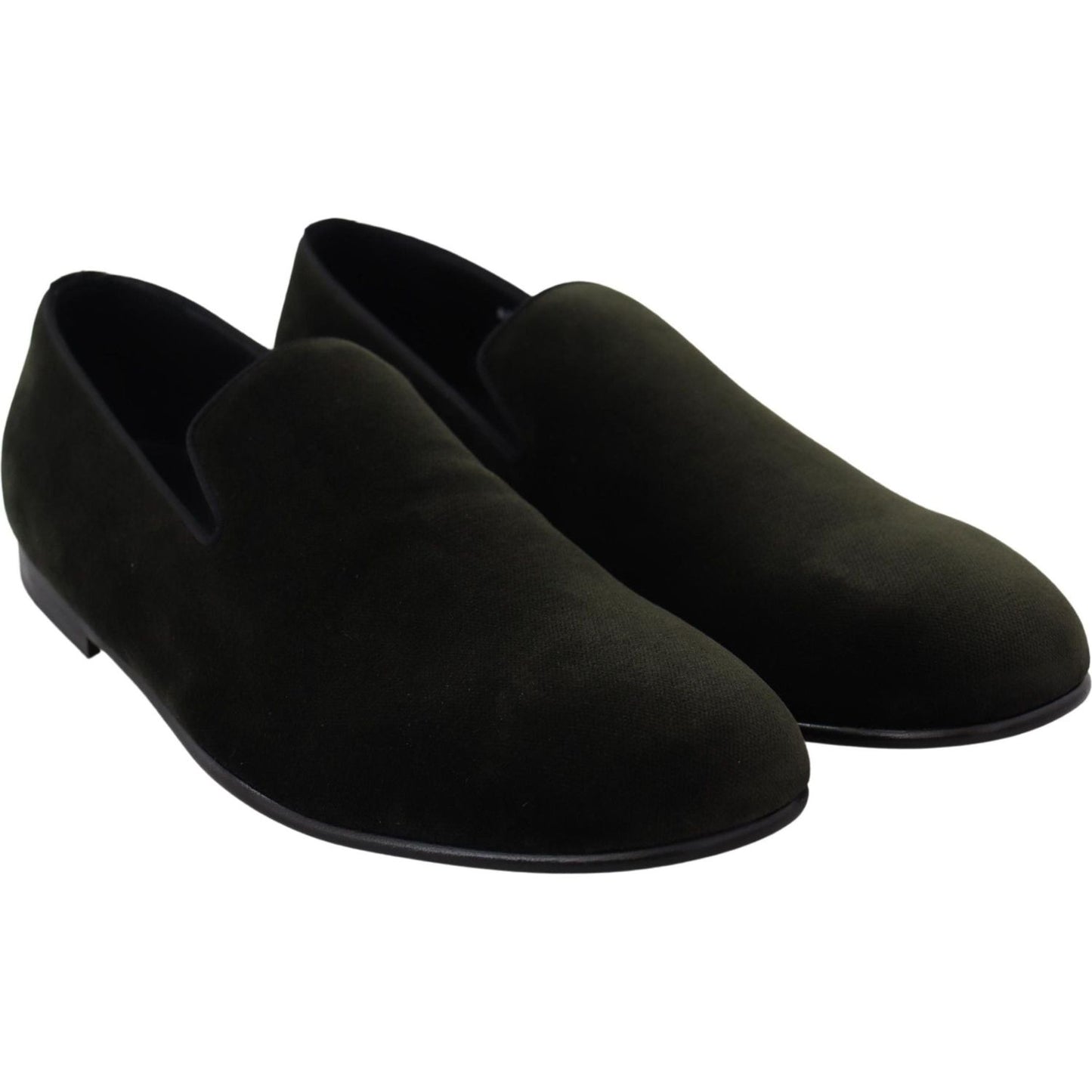 Dolce & Gabbana Green Velvet Slip On Mens Loafers Shoes