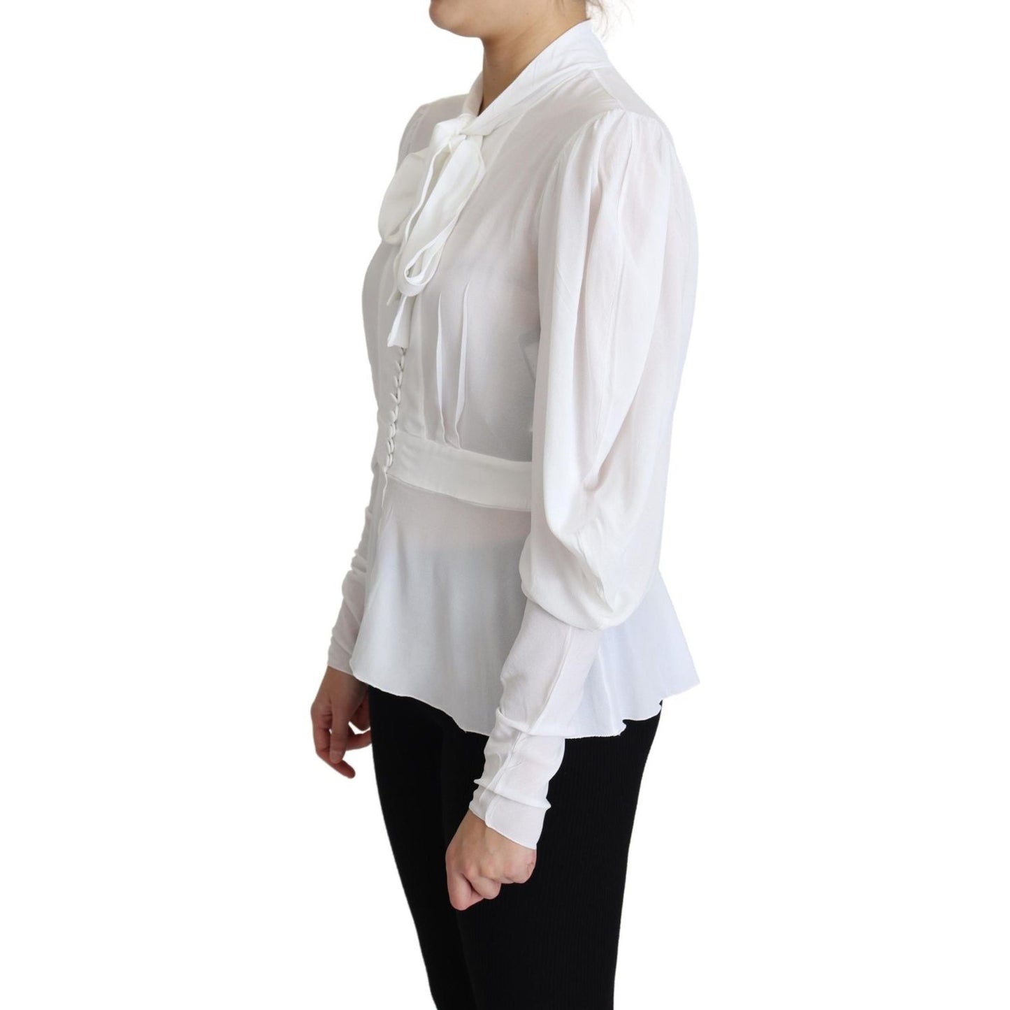 Dolce & Gabbana Elegant Snow-White Viscose Blouse Dolce & Gabbana