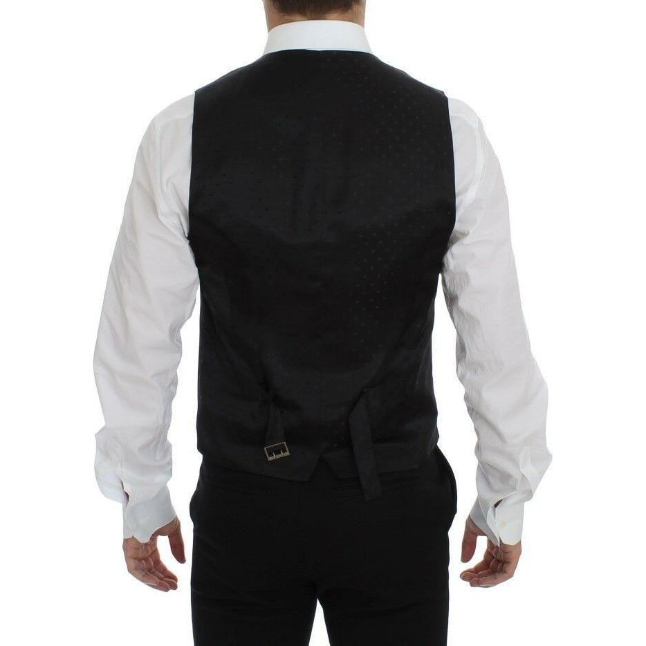 优雅棕黑色羊毛混纺连衣裙背心