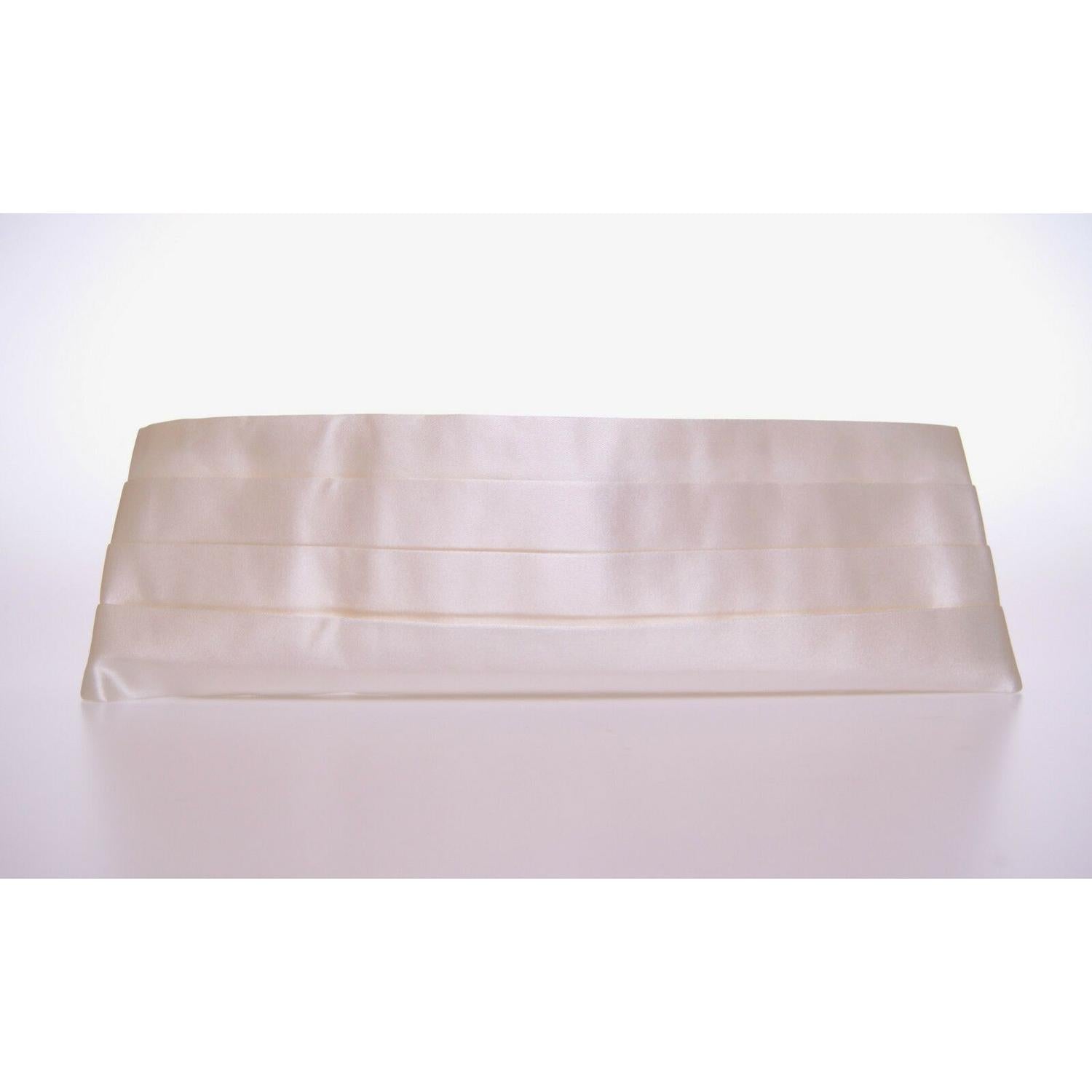 Dolce & Gabbana White Waist Tuxedo Smoking Belt Cummerbund