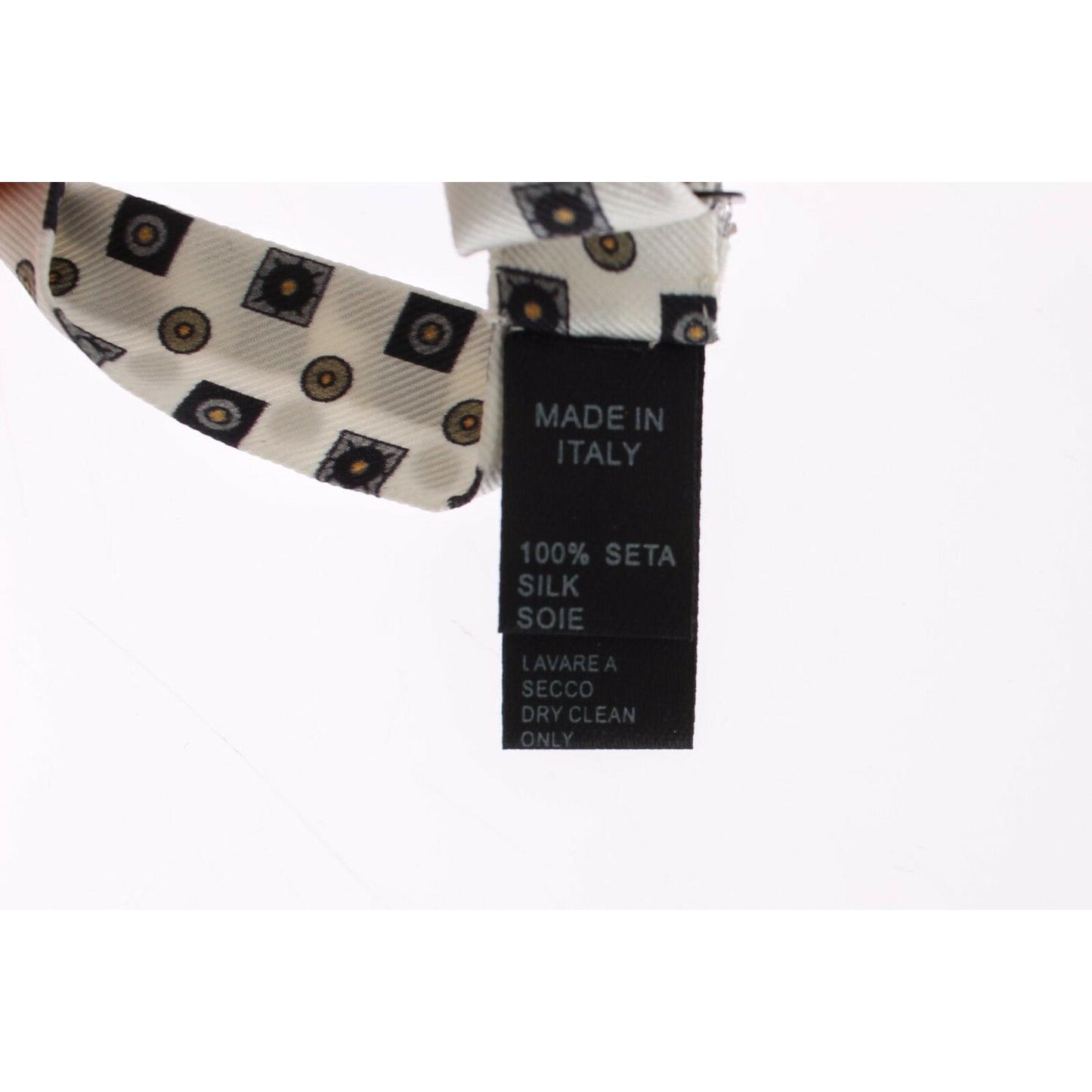 Dolce & Gabbana White Silk Bowtie Leather Men Belt Gift Box