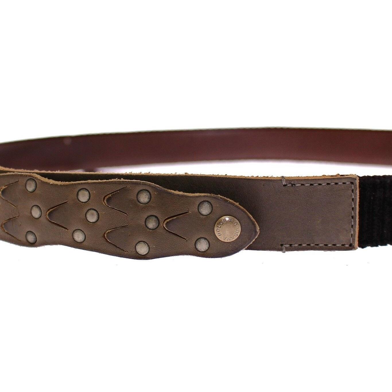 Dolce & Gabbana Brown Leather Logo Cintura Gürtel Belt