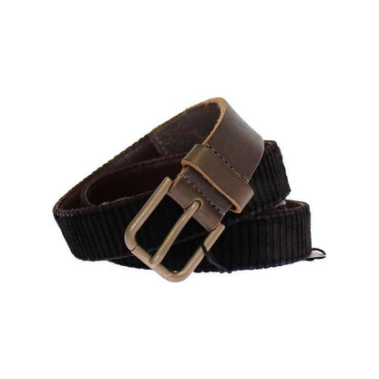 Dolce & Gabbana Brown Leather Logo Cintura Gürtel Belt