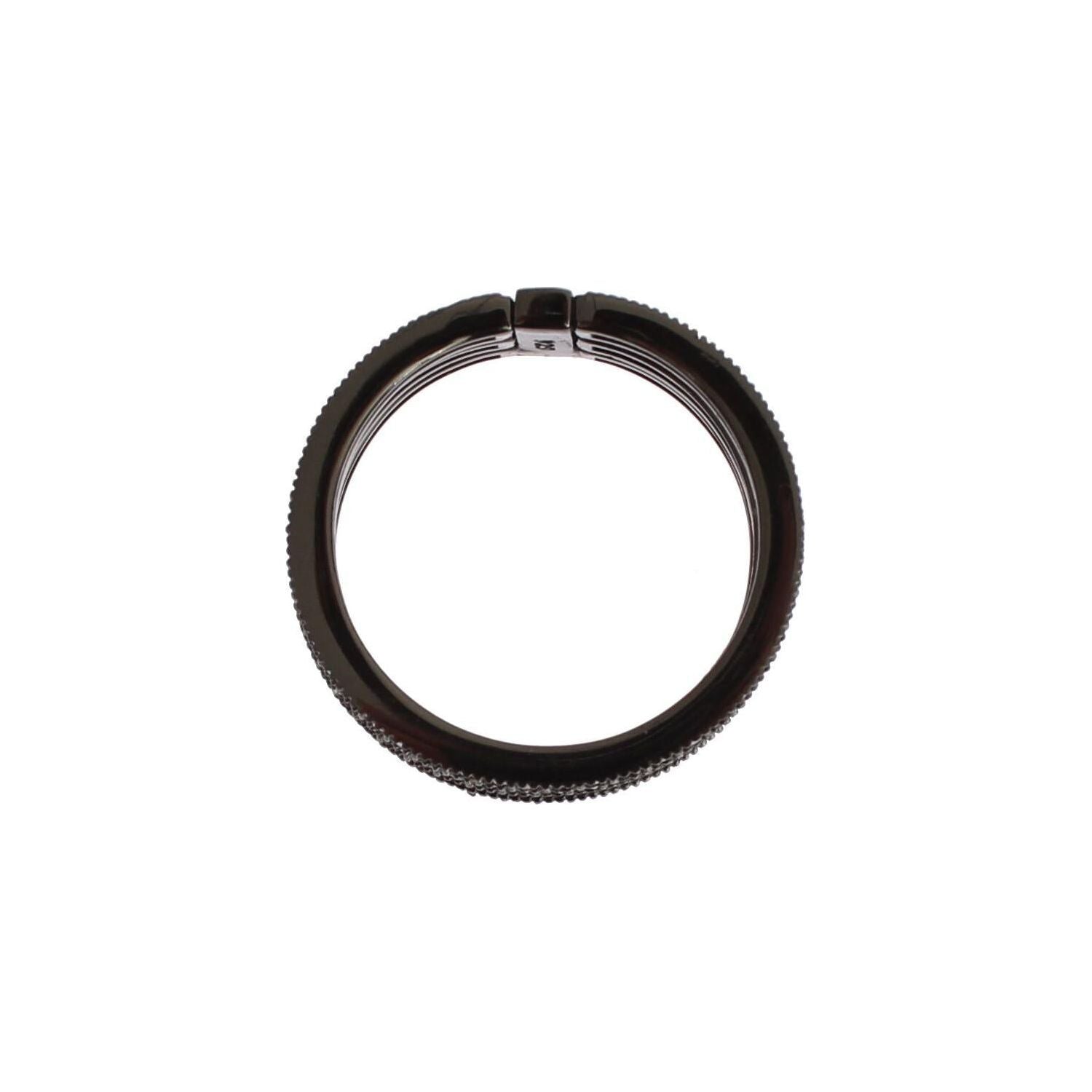 优雅黑铑银水晶戒指