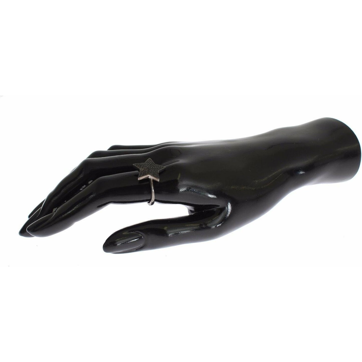 Nialaya Black CZ Star 925 Silver Womens Ring Ring