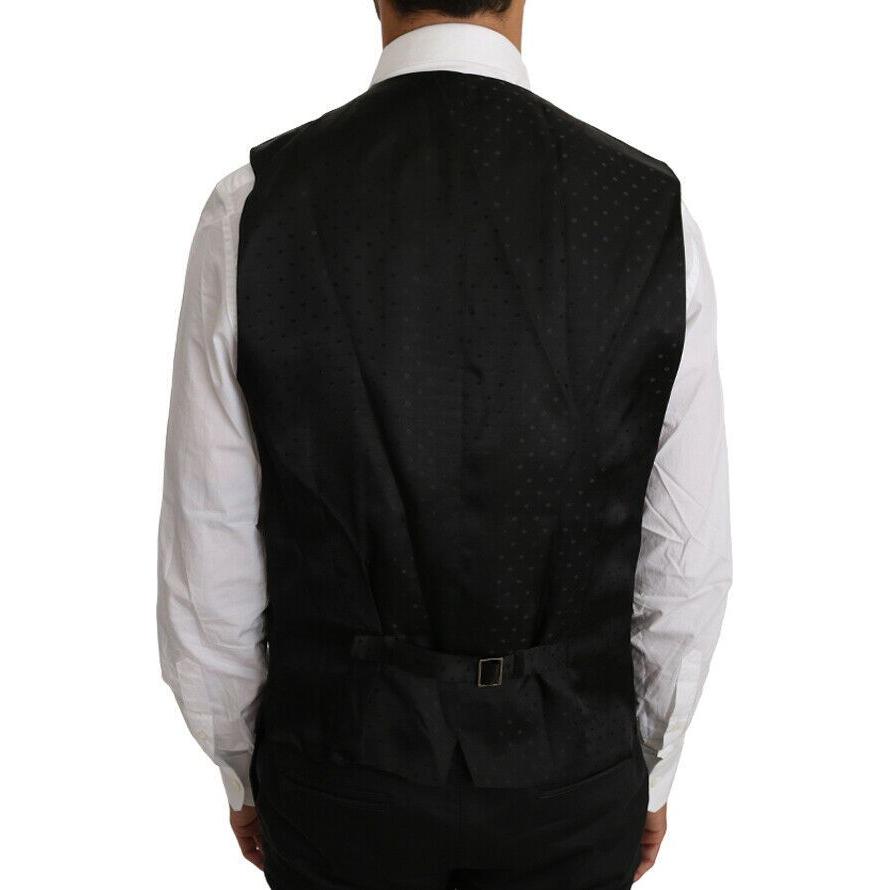 Dolce & Gabbana Elegant Black Formal Wool Blend Vest Dolce & Gabbana