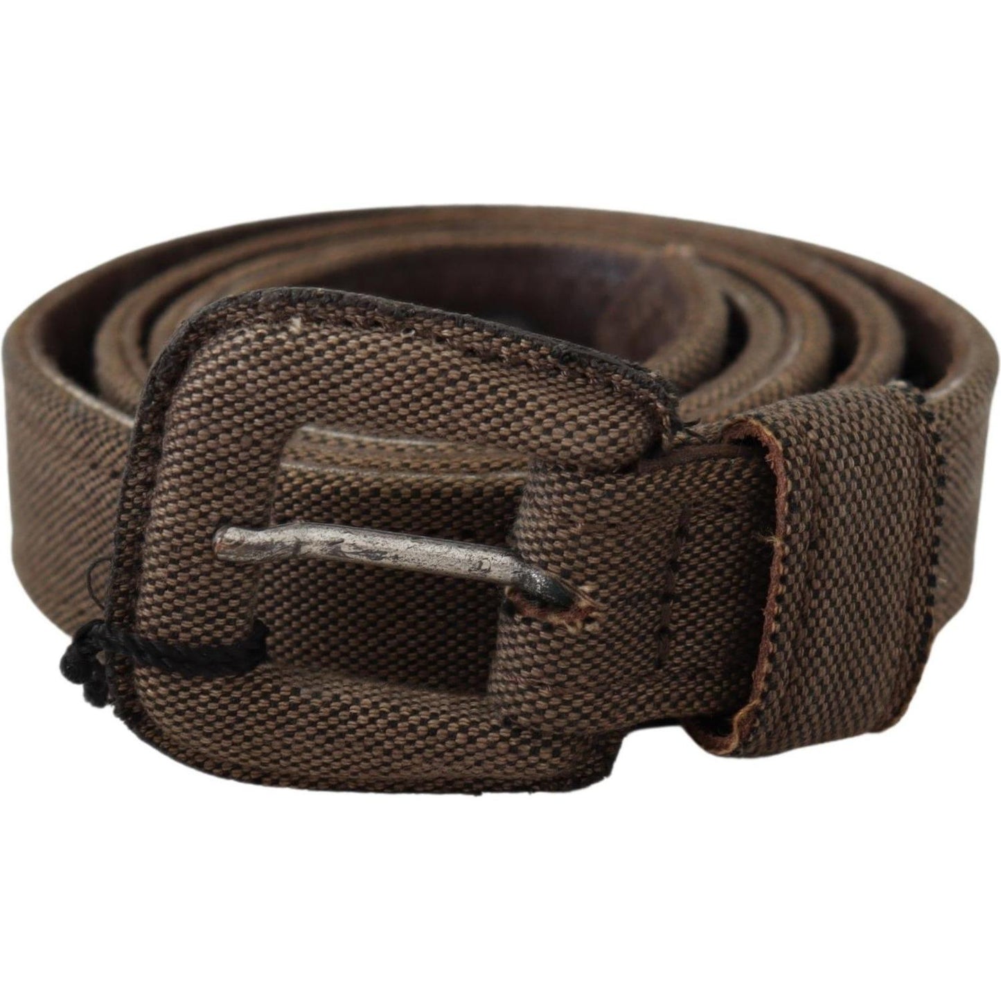 Costume National Brown Leather Logo Buckle Waist Belt