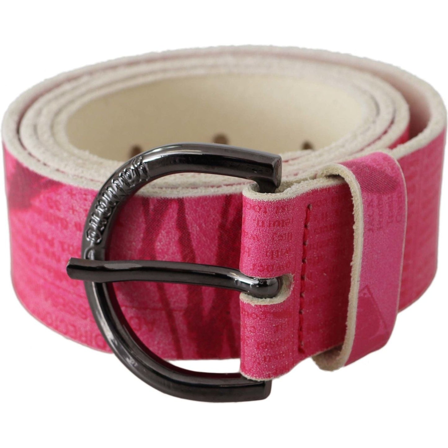 John Galliano Elegant Pink Leather Fashion Belt Belt John Galliano