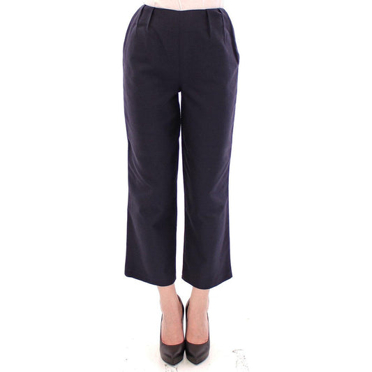 Andrea Incontri Blue Cropped Cotton Pants Andrea Incontri