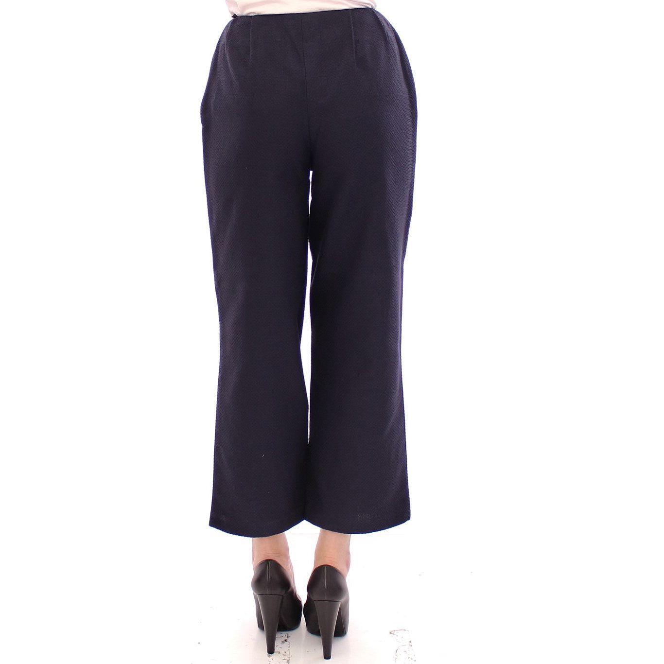 Andrea Incontri Blue Cropped Cotton Pants
