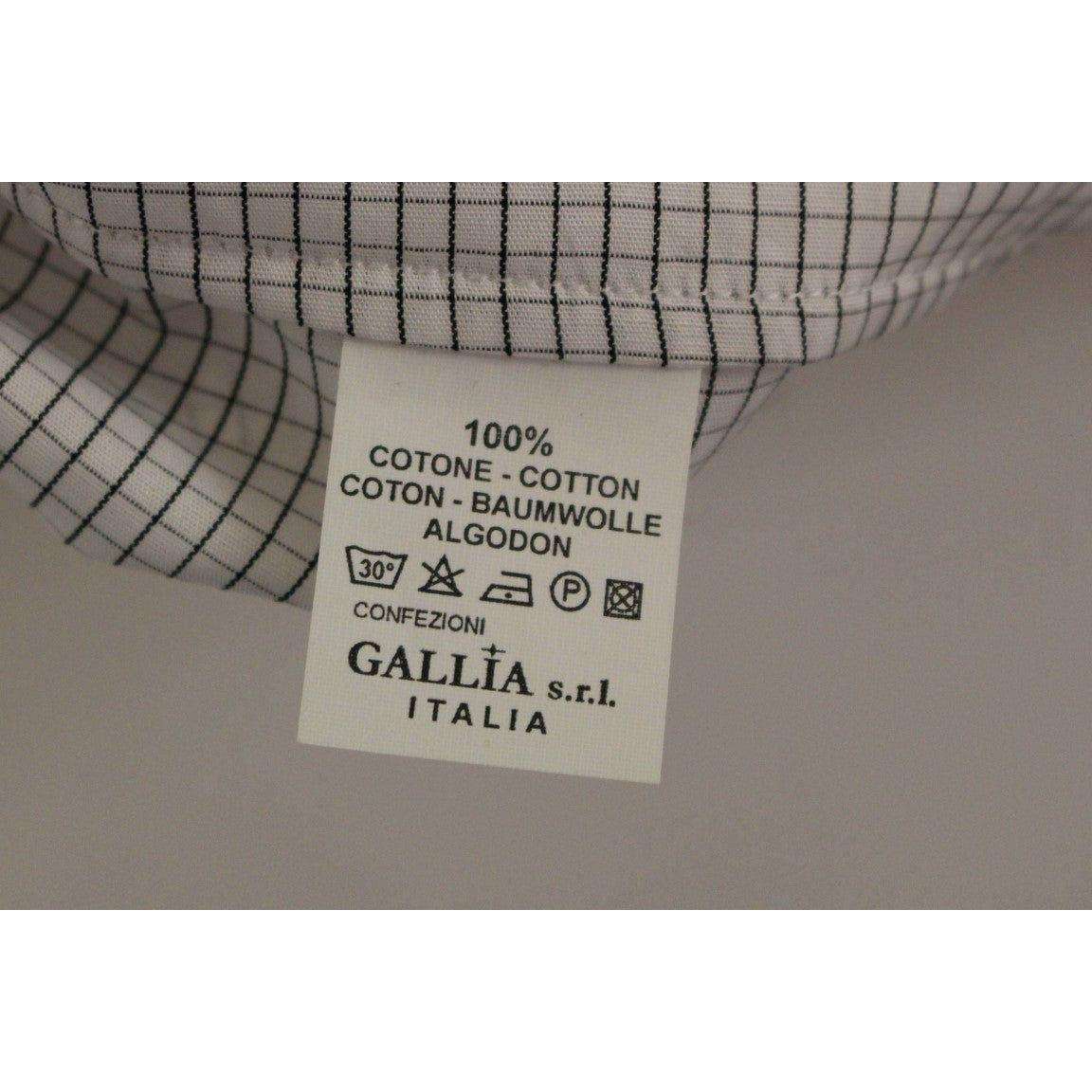 Andrea Incontri White Cotton Checkered Stretch Skirt