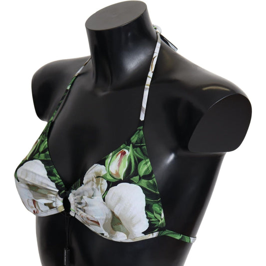 Dolce & Gabbana Floral Print Bikini Top with Logo Clasp Dolce & Gabbana