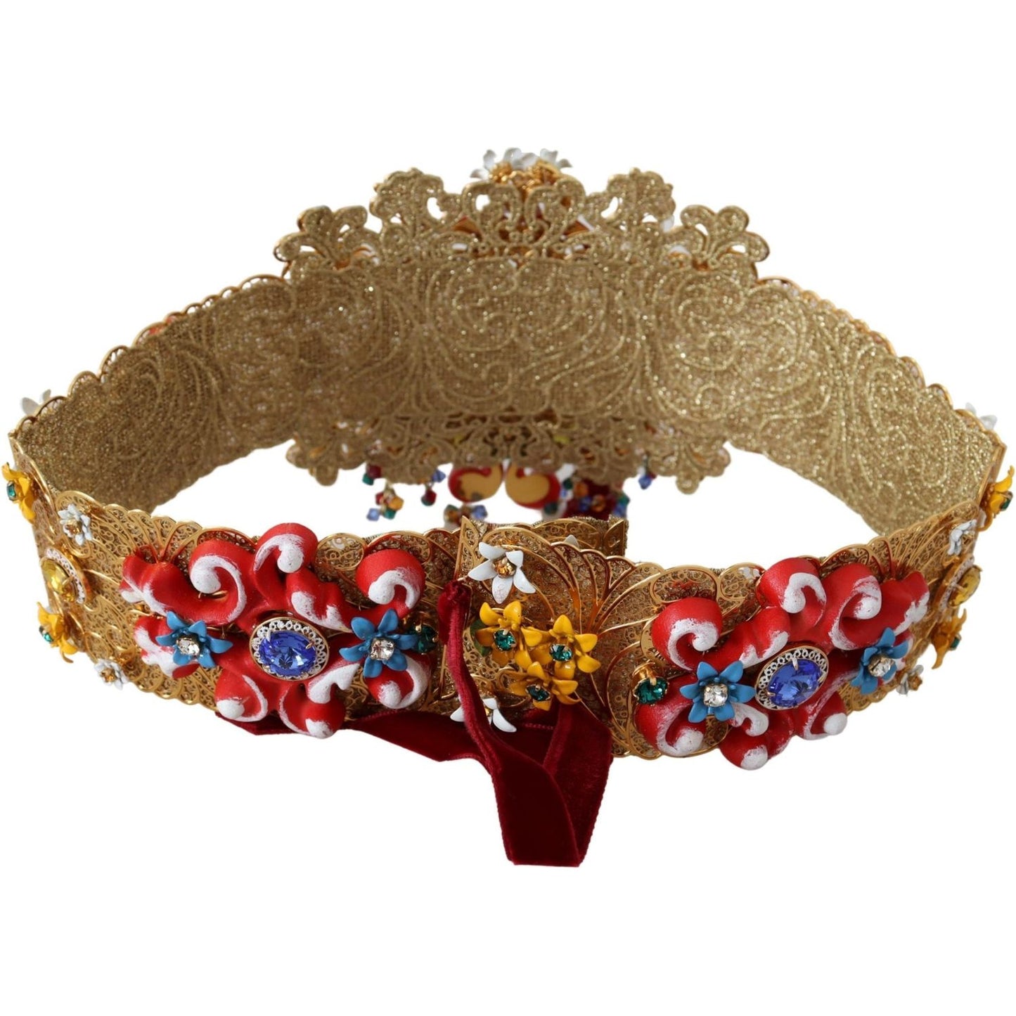 Dolce & Gabbana Gold-Tone Floral Crystal Waist Belt Dolce & Gabbana