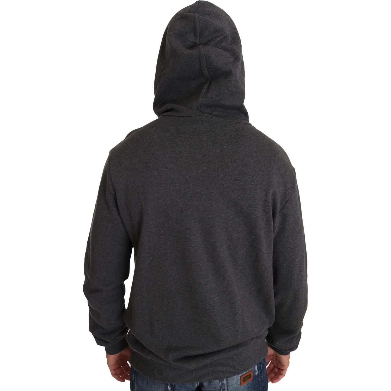 灰色水晶心形枪图案毛衣