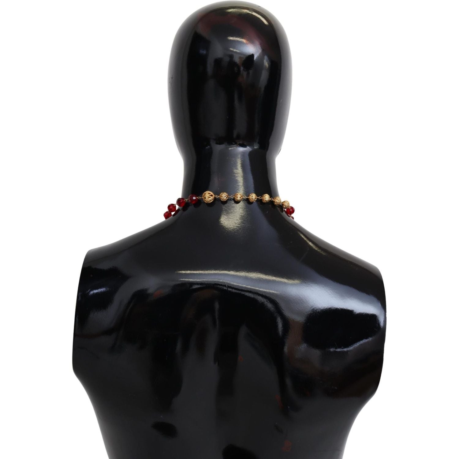 优雅红水晶镀金项链