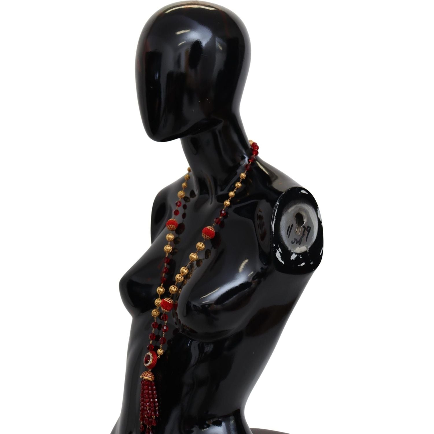 优雅红水晶镀金项链