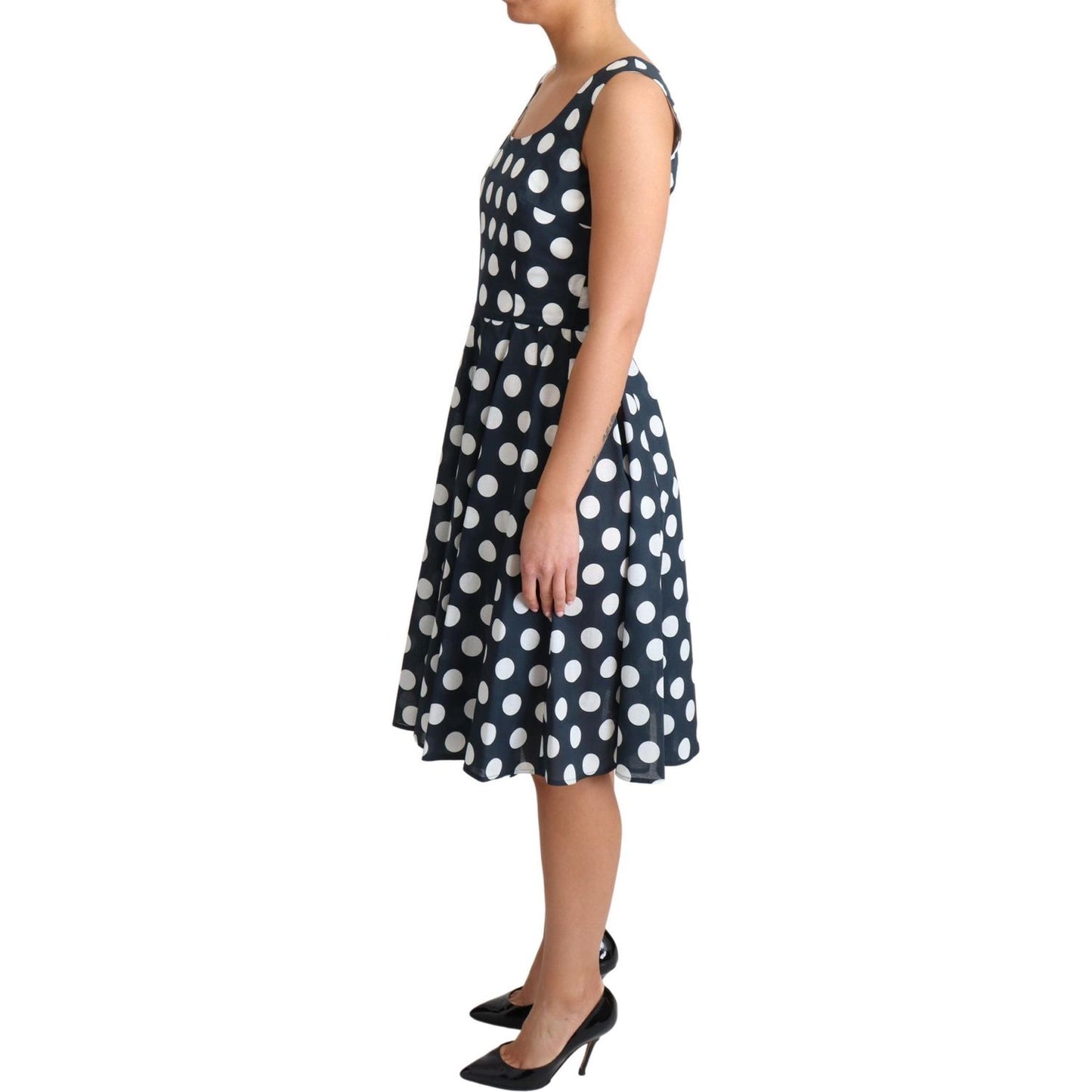 Dolce & Gabbana Polka Dotted A-Line Sleeveless Dress Dolce & Gabbana