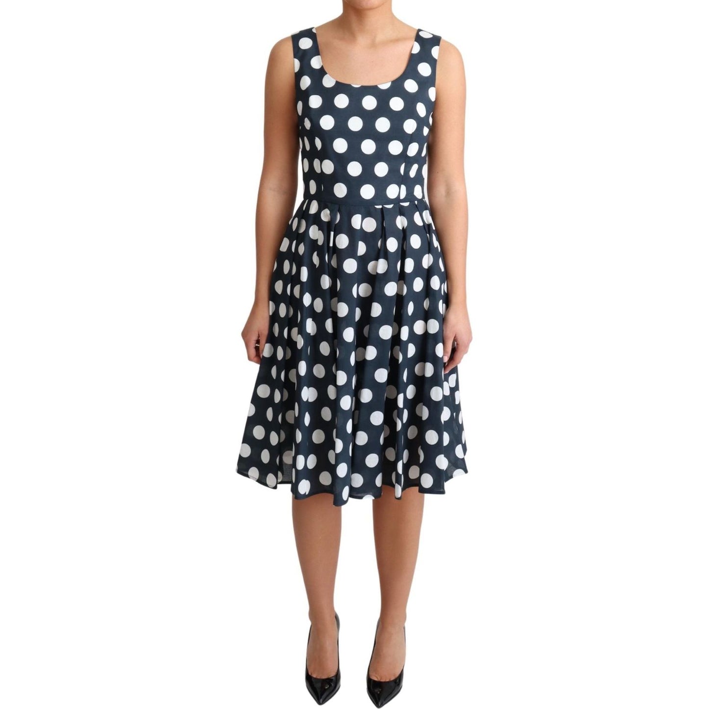 Dolce & Gabbana Polka Dotted A-Line Sleeveless Dress Dolce & Gabbana