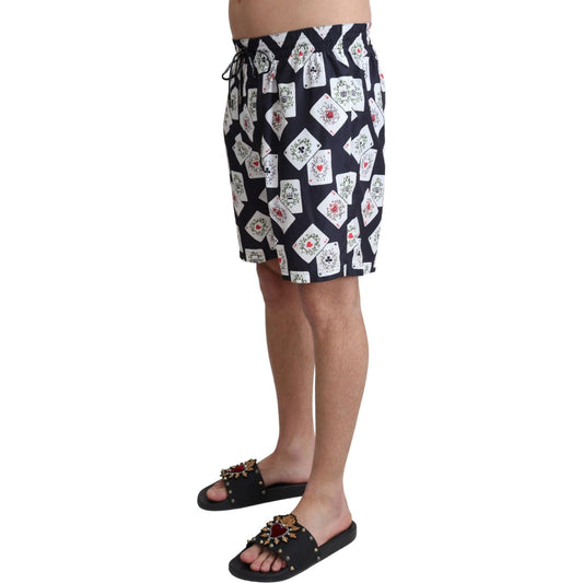 Dolce & Gabbana Multicolor Card Deck Printed Swim Trunks Dolce & Gabbana