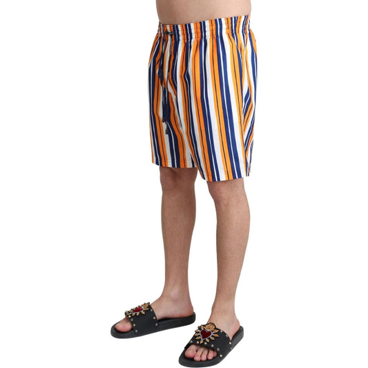 Dolce & Gabbana Multicolor Striped Swim Shorts Trunks Dolce & Gabbana