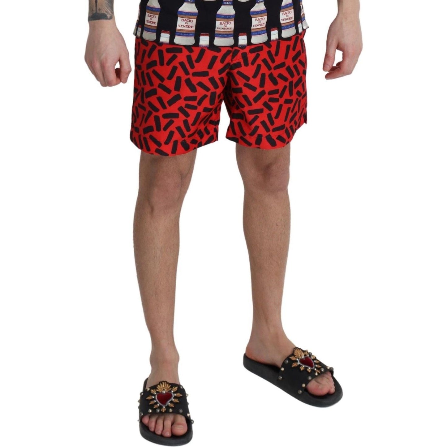 Dolce & Gabbana Chic Red Swim Trunks Boxer Shorts Dolce & Gabbana